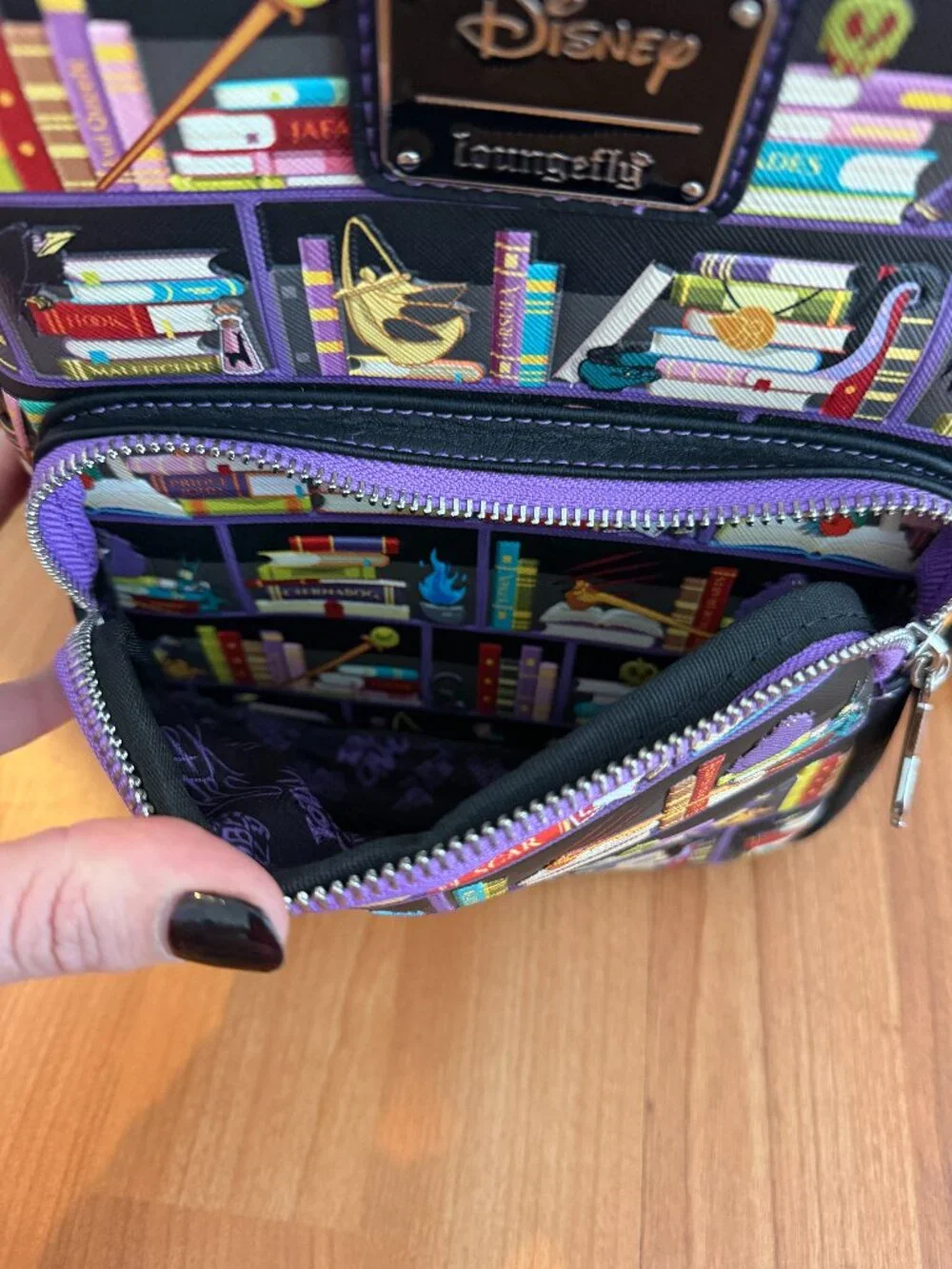 Loungefly Disney Villains Books Mini Backpack Maleficent Jafar Hades Ursula USED